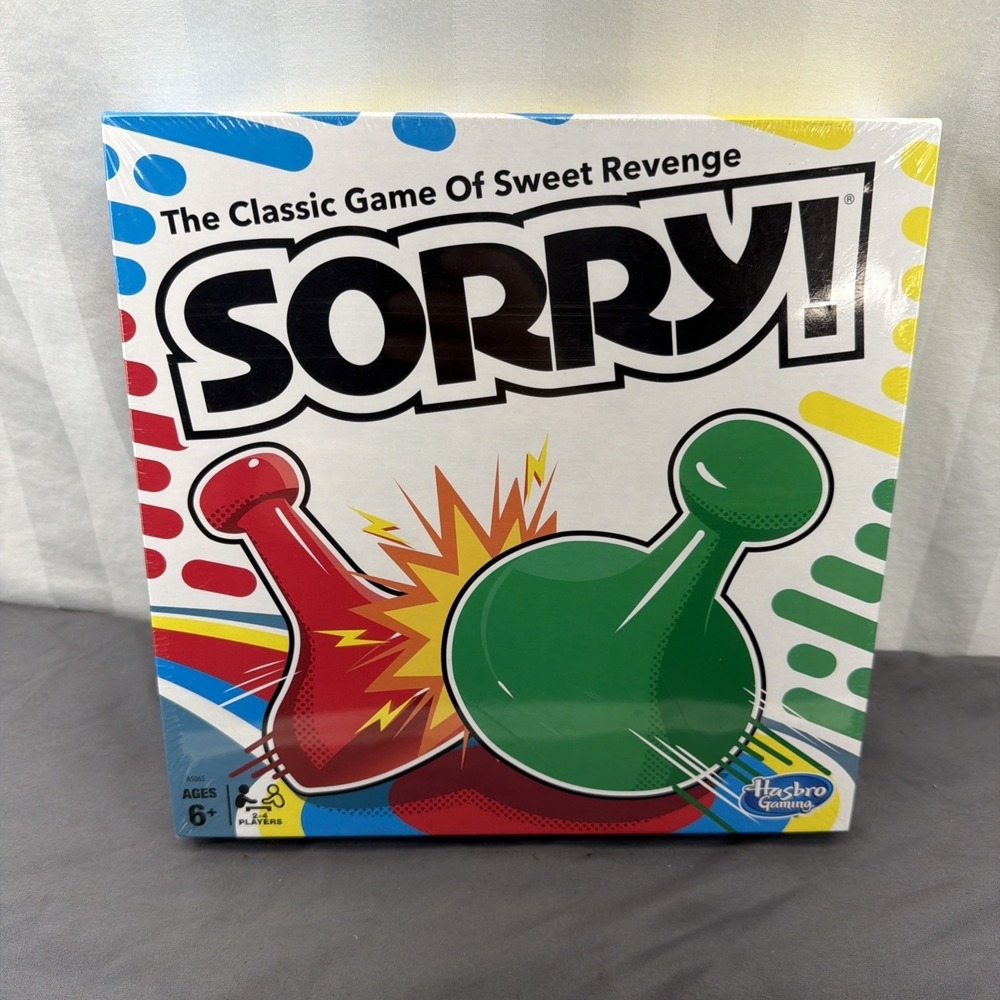 Hasbro Sorry Game "Classic Board Game Of Sweet Revenge" 2020 Ages 6+ New In Box